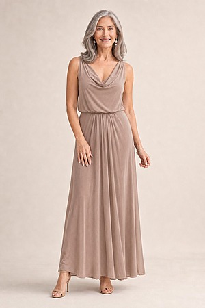 Try Before You Buy Novara Gown by Tania Olsen mother of the bride dress on model