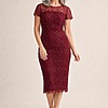 Vena Wine Midi Dress Sequined Lace by Trellis Lane mother of the bride dress on model