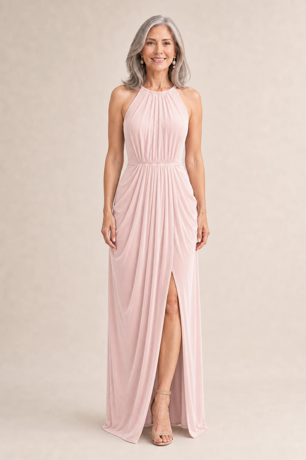 Sandra High Neck Dress by Tania Olsen - Blush