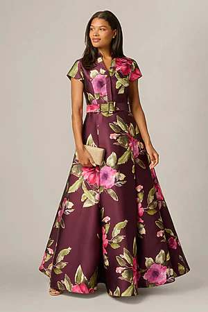 Short Sleeve Magnolia Floral Dress by Adrianna Papell