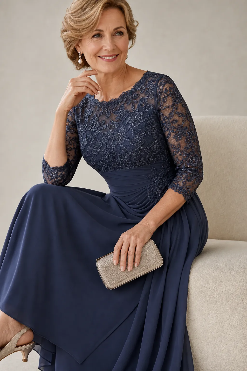 Close-up of a well-made affordable formal dress with a lined bodice
