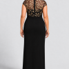 Charlotte Black and Gold column gown by Dressology — curvy back view