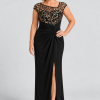 Charlotte Black and Gold column gown by Dressology — regular front view