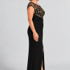 Charlotte Black and Gold column gown by Dressology — regular side view