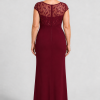 Charlotte Burgundy column gown by Dressology — regular back view