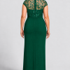 Charlotte Emerald Green column gown by Dressology — curvy back view
