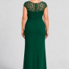 Charlotte Emerald Green column gown by Dressology — regular back view