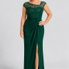 Charlotte Emerald Green column gown by Dressology — regular front view