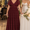 Verity Burgundy gown by Dressology, candid