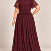 Verity Burgundy gown by Dressology, plus back