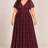Verity Burgundy gown by Dressology, plus front