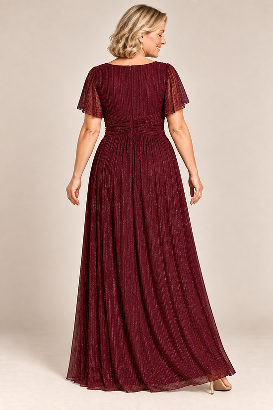 Verity Burgundy gown by Dressology, regular back