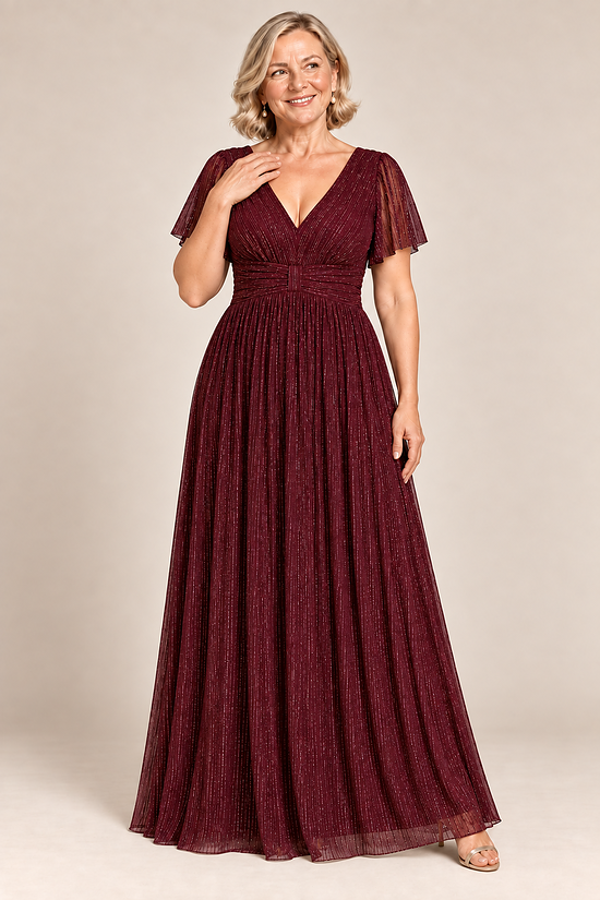 Verity Burgundy gown by Dressology, regular front
