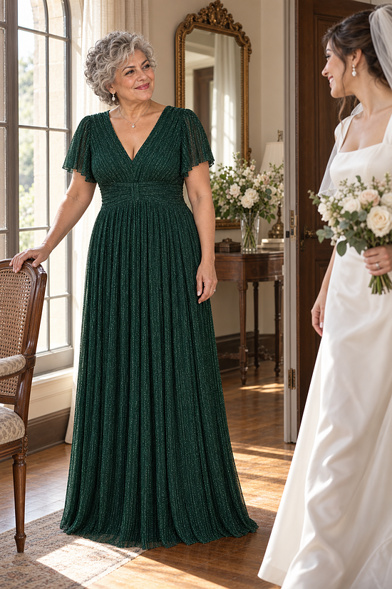Verity Dark Green gown by Dressology, candid