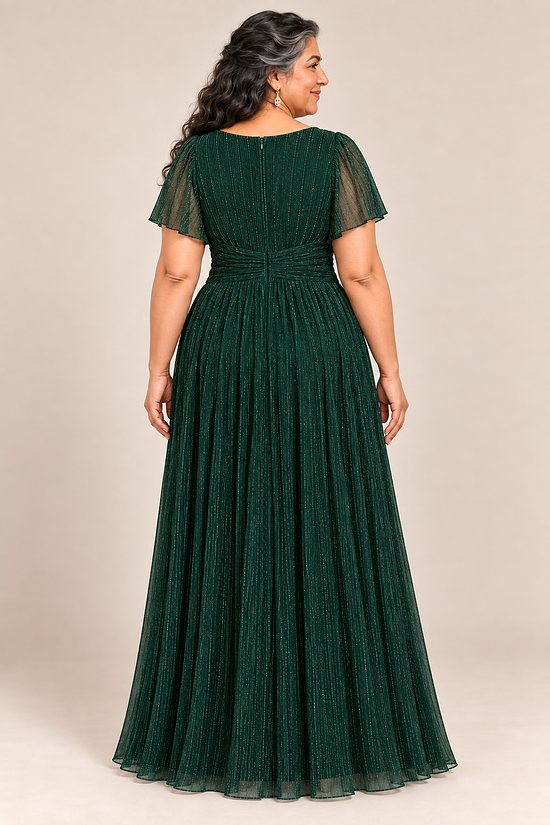 Verity Dark Green gown by Dressology, plus back