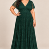 Verity Dark Green gown by Dressology, plus front