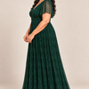 Verity Dark Green gown by Dressology, plus side