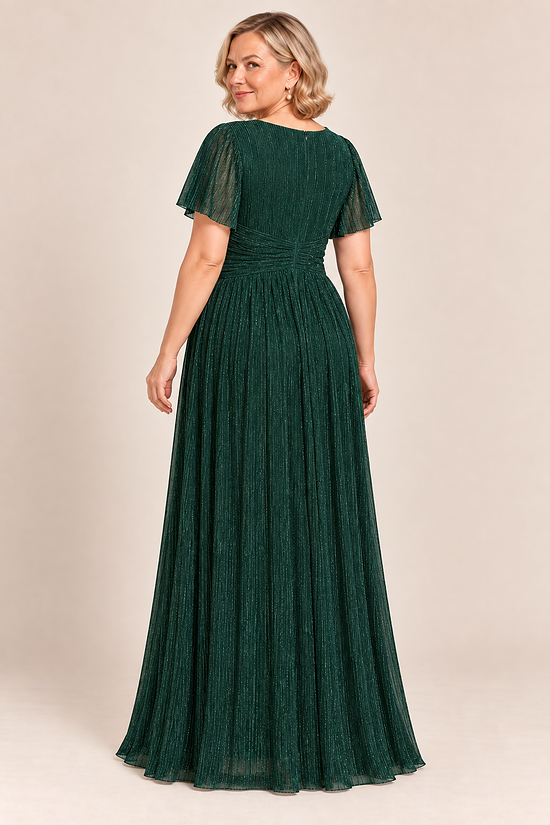 Verity Dark Green gown by Dressology, regular back