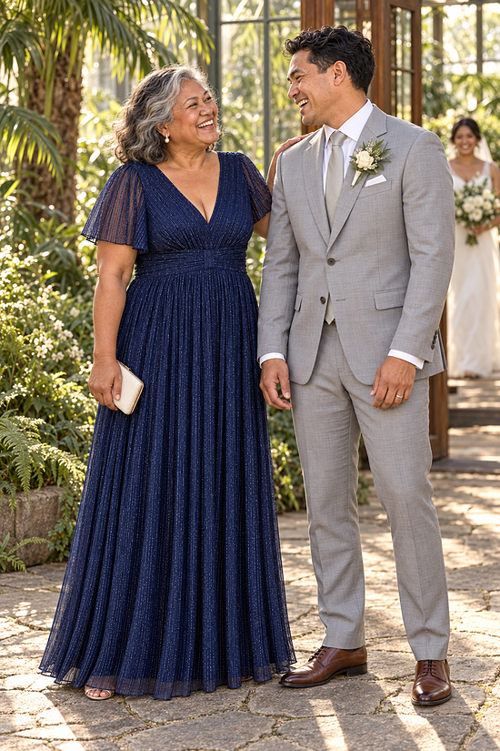 Verity Navy gown by Dressology, candid