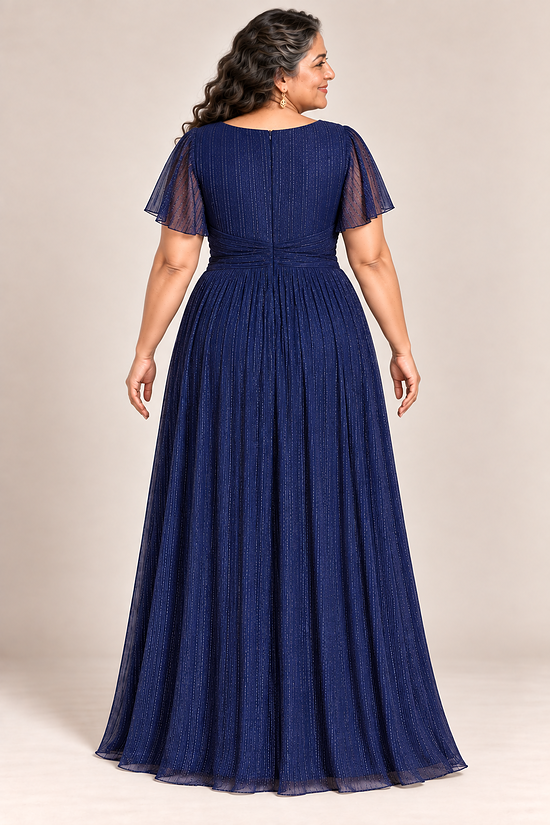 Verity Navy gown by Dressology, plus back