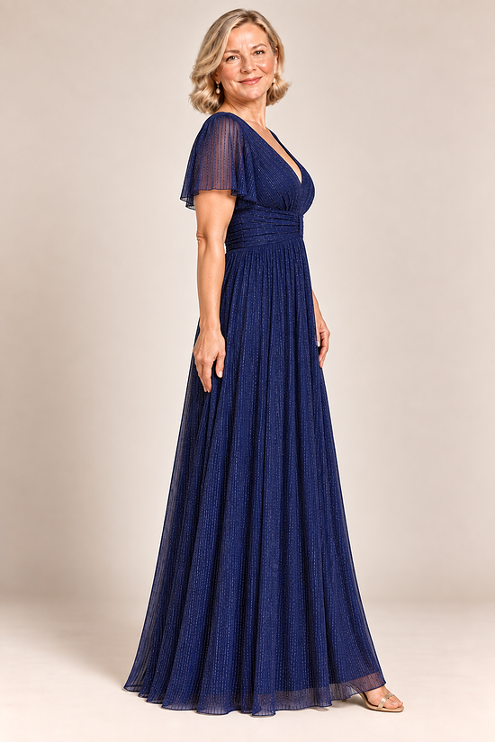 Verity Navy gown by Dressology, regular side