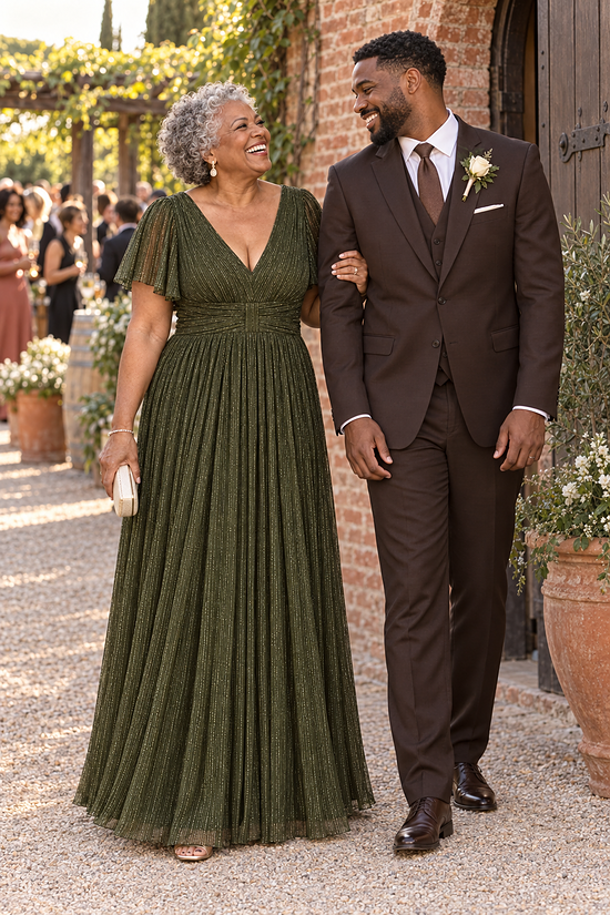 Verity Olive gown by Dressology, candid