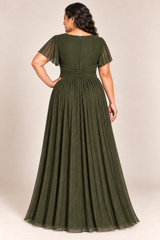 Verity Olive gown by Dressology, plus back