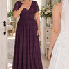 Verity Purple gown by Dressology, candid