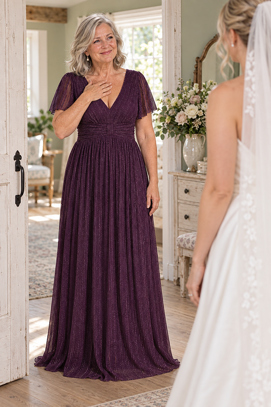 Verity Purple gown by Dressology, candid