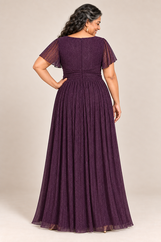 Verity Purple gown by Dressology, plus back