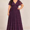 Verity Purple gown by Dressology, plus front