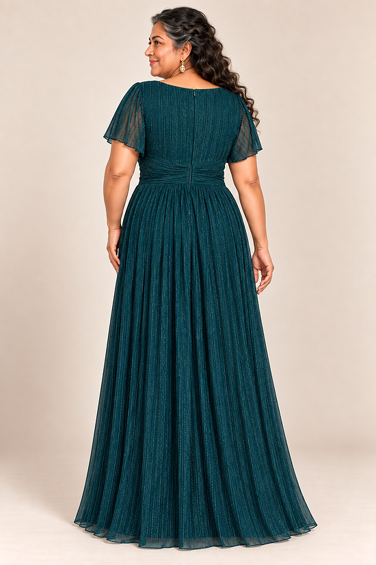 Verity Teal gown by Dressology, plus back