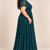 Verity Teal gown by Dressology, plus side