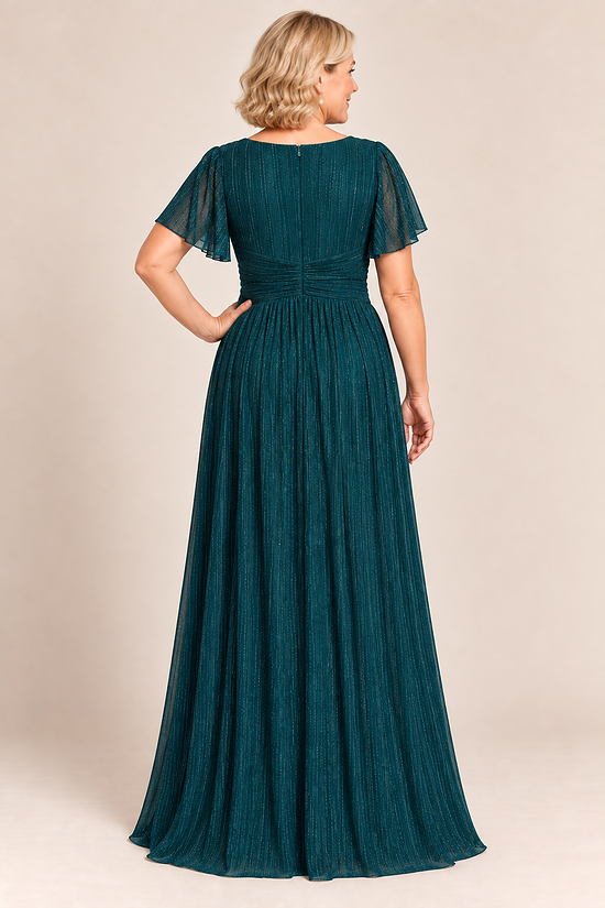 Verity Teal gown by Dressology, regular back