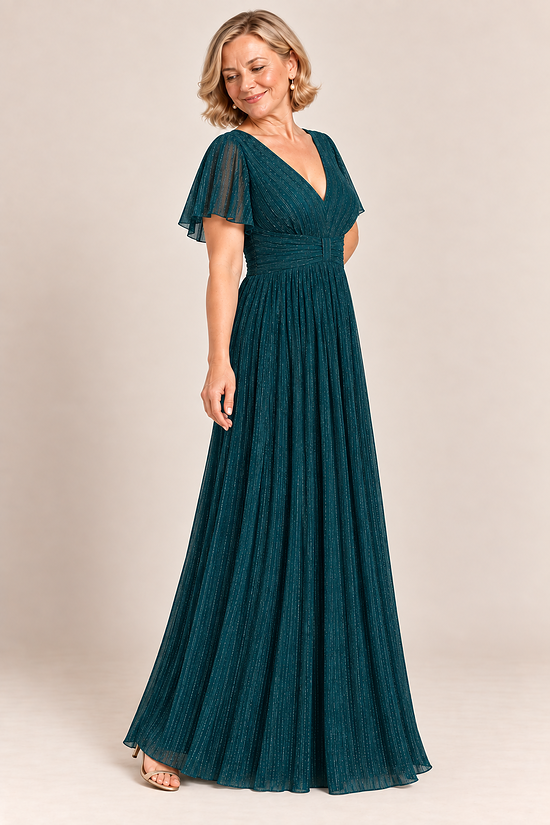 Verity Teal gown by Dressology, regular side