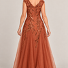 Sylvie Burnt Orange embroidered gown by Dressology, regular back