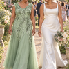 Sylvie Sage Green embroidered gown by Dressology, candid