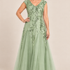 Sylvie Sage Green embroidered gown by Dressology, regular front