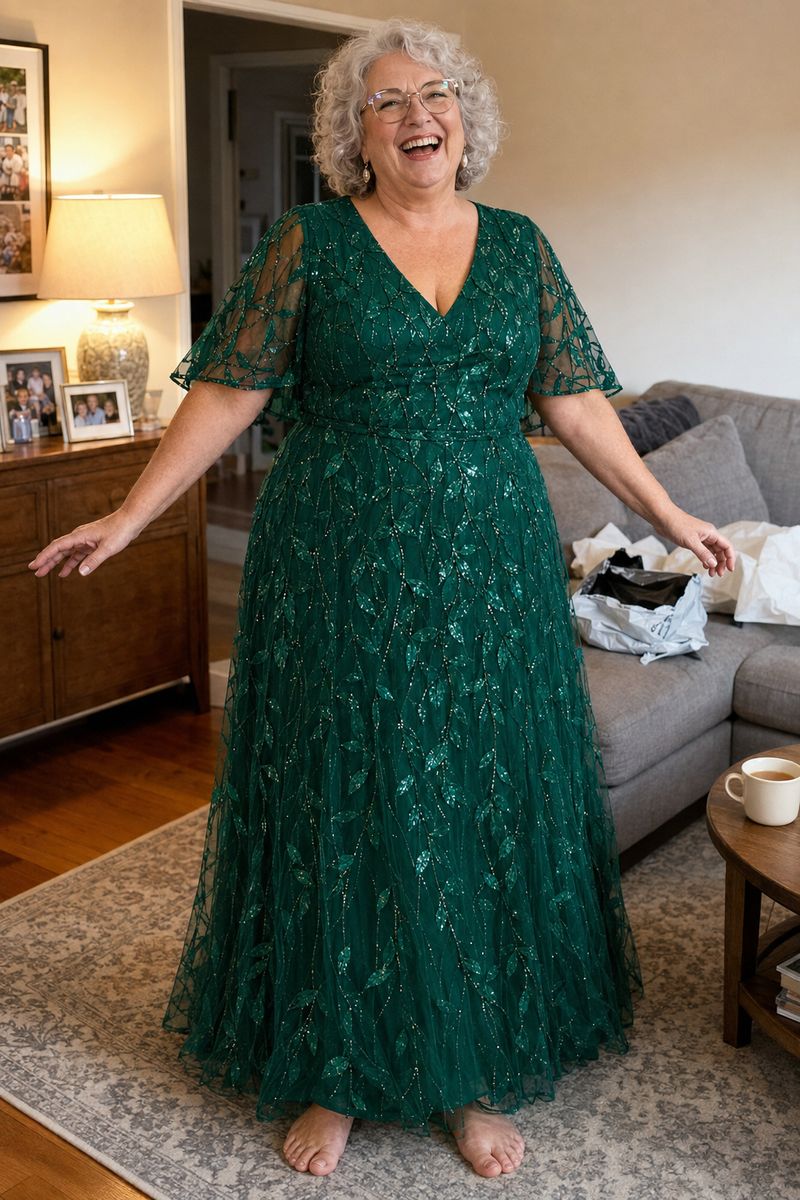 Edith gown in Emerald by Dressology — styled at home